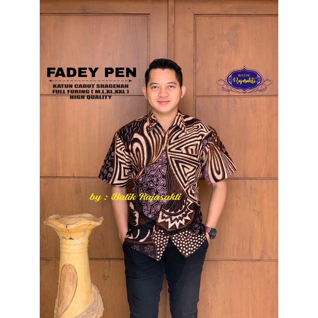 Fadey Pen KEMEJA BATIK PRIA SOLO LENGAN PENDEK LAPIS FURING ATASAN BATIK PREMIUM MODERN CAHAYA 2 WAYANG MODERN SADEWO PEN WIKRAMA EMAS 2 MERAK BAYEM FABIANDI RAMAWIJAYA TWO PRANADIPA TWO 2 WIKRAMA BIMASENA BATIK SOLO AMANAH BATIKSOLOAMANAH TUMURUN KLASIK
