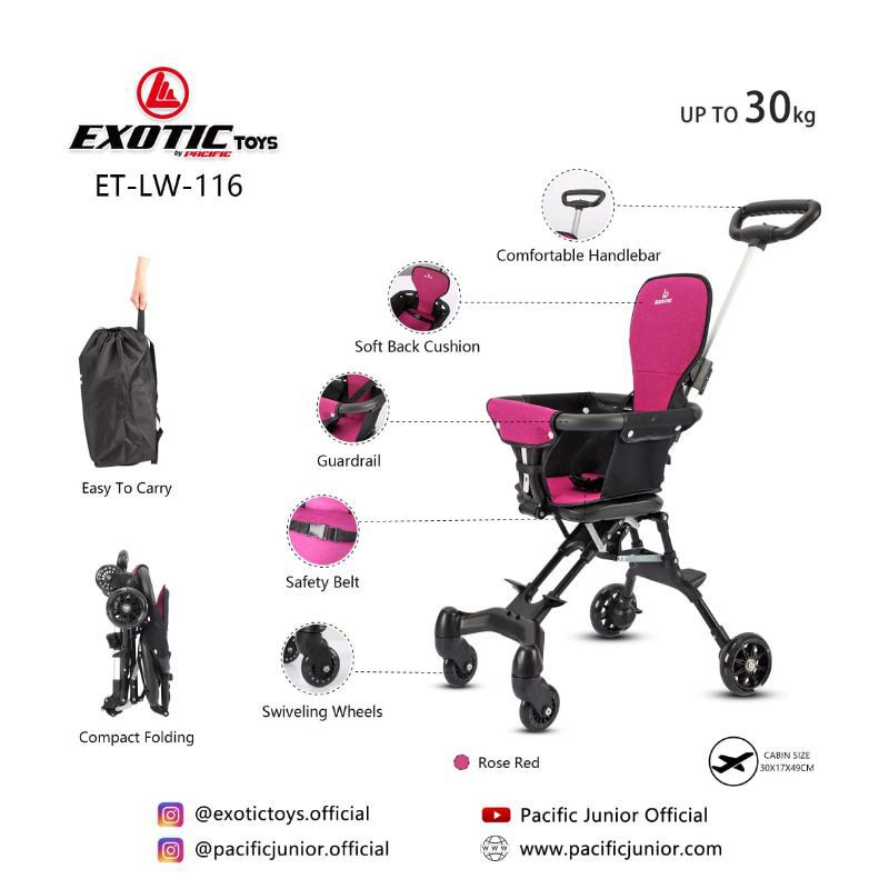 0CHAIR STROLER EXOTIC LW 116 BISA BOBOT SAMPAI 30KG~STROLER ANAK