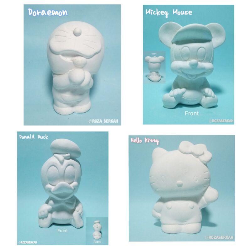 Patung Lukis Gypsum Polos 3D