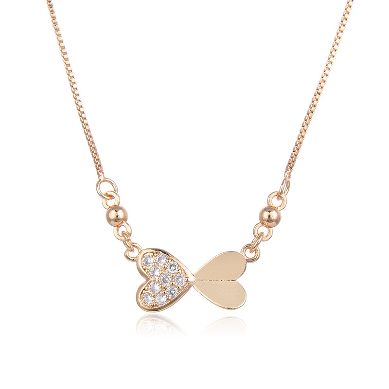 Hyl Jewelry Kalung Titaniun Wanita Permata Perhiasan aksesoris perak Lapis Alloy Emas Muda Love Karat Silver Asli Panjang Muda Dan Anti Luntur-14