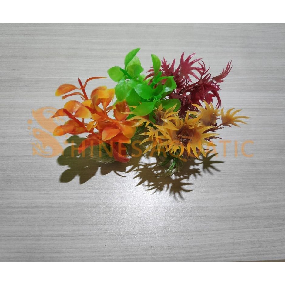 BUNGA PLASTIK HIASAN HIAS AQUARIUM AQUASCAPE kembang KD