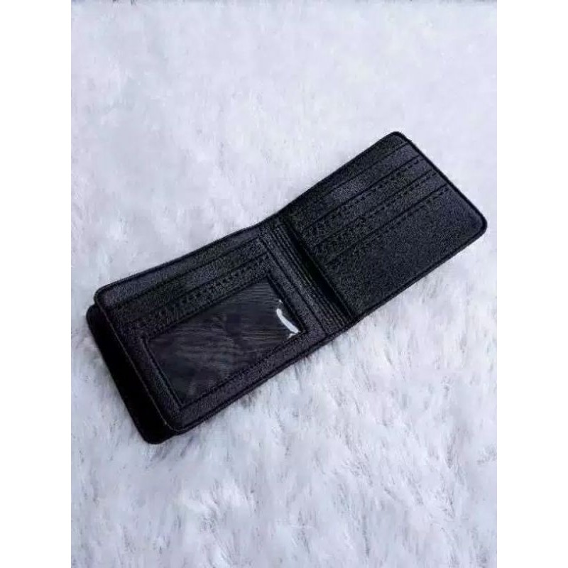 Dompet Pria Lipat Model Pendek Lvs Hitam Emboss Murah