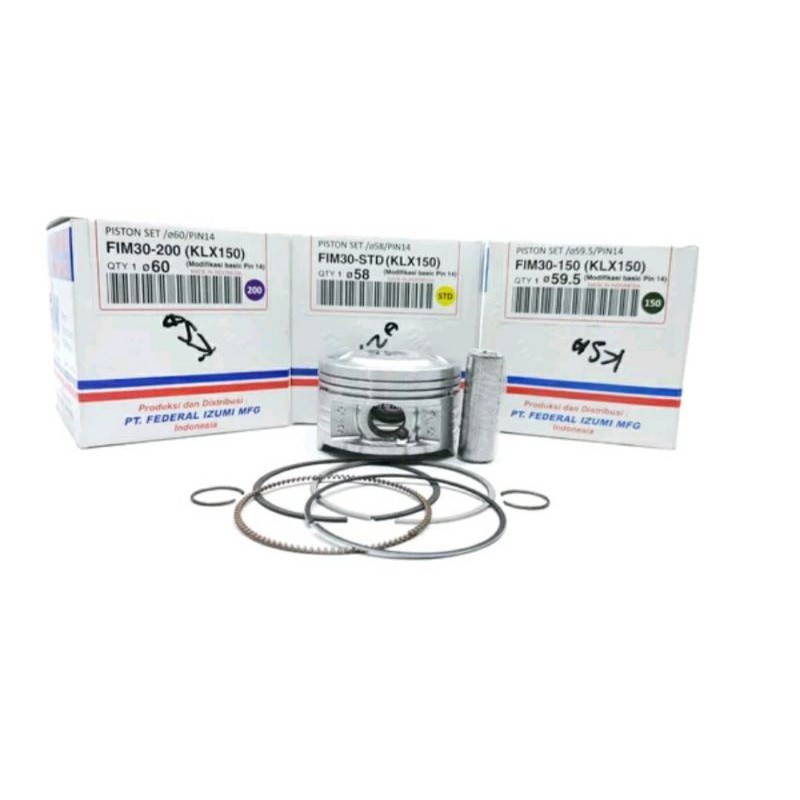 Piston Seher Seker FIM KLX - Os Ov Std 50 75 100 150 200 - 58 58.5 59 59.5 60 mm - Izumi FIM30 Ori-1