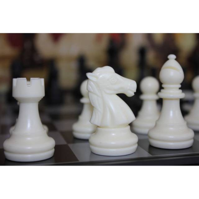 Grab Medan Permainan Papan Catur Magnet Folding Chessboard BoardGame Black White