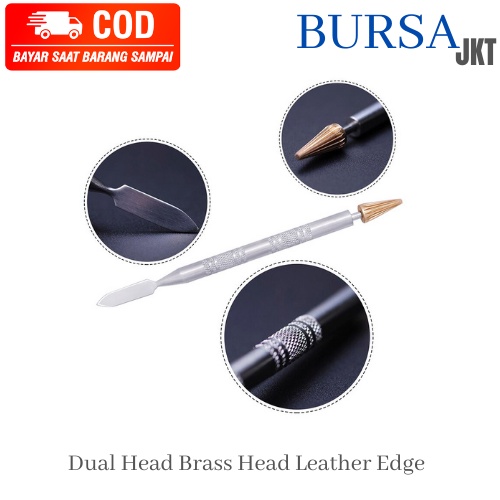 DUAL PURPOSE 2 BRASS HEAD LEATHER Leather Edge Oil Gluing Dye Pen Paint Roller Tool