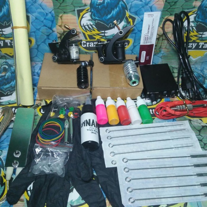 2 Mesin Tato Coil Satu Set Kumplit Tatto Kid Termurah