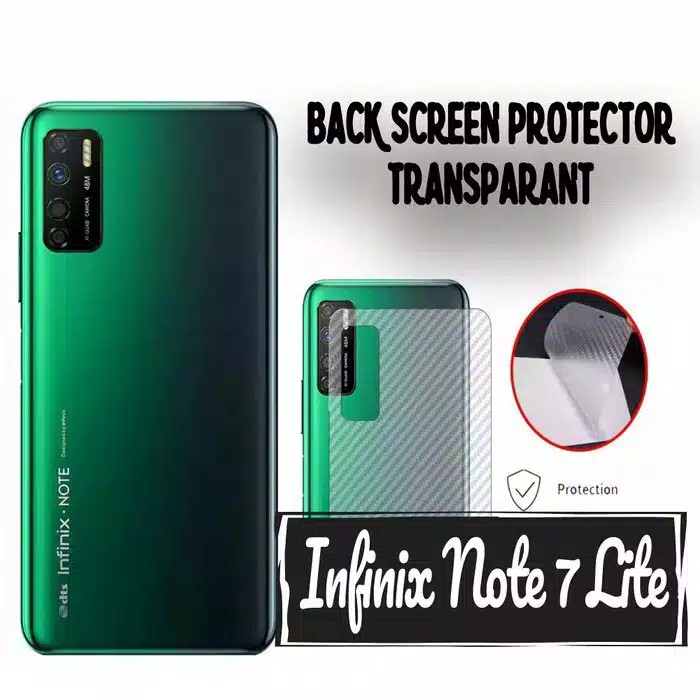 Garskin Carbon Sticker Infinix Note 7 /note 7lite/hot 7  Back Screen Protector Transparant