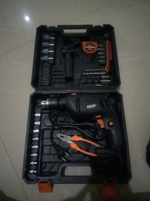 Promo!mesin Bor Tangan Listrik 13mm Impact Drill Tembaga Asli Beton Besi Kayu Japan