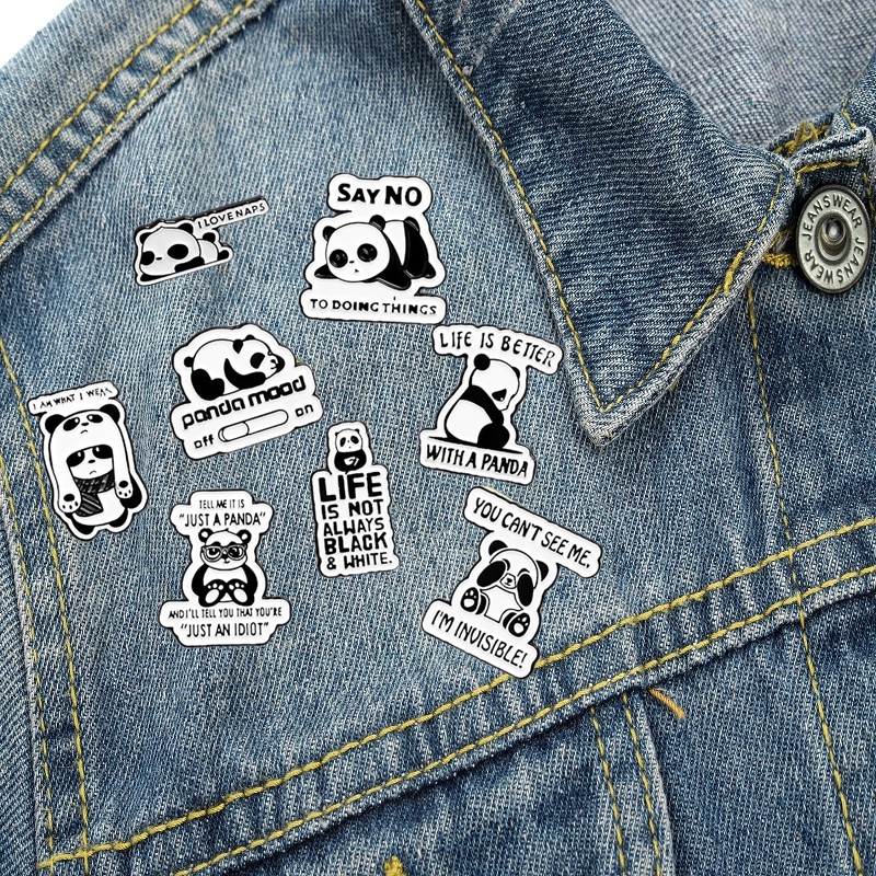 Bros Pin Enamel Desain Kutipan Panda Untuk Hadiah Anak