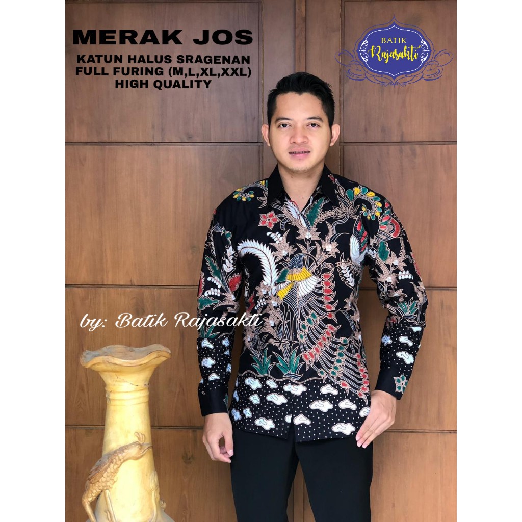 MERAK JOS RAJASAKTI KEMEJA BATIK SOLO PRIA LENGAN PANJANG LAPIS FURING ATASAN BATIK PREMIUM MODERN KATUN HALUS BAHUWIRYA  BANAMITRA BANAMITRA PUTIH BANGSAWAN BAYU PUTRA BERLIAN BIRU BHARATAYUDA BIMASENA BIRENDRA BIRU INDAH BRAHMAKERTA BRAHMAKERTA MERAH