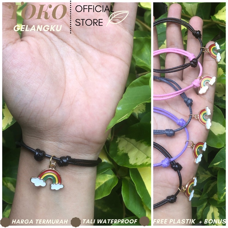 Gelang Karakter ( Pelangi ) / Gelang Viral Hits Kekinian / Gelang Tali Waterproof Premium / Gelang Anti Air cocok untuk couple / Gelang wanita pria