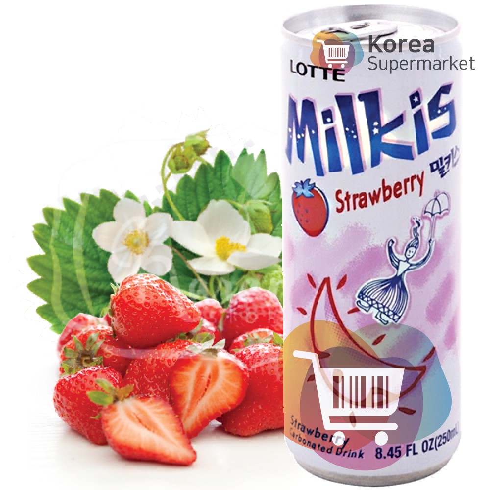 Lotte Milkis Stawberry 250ml/Soda Susu Rasa Stawberry Asli Korea