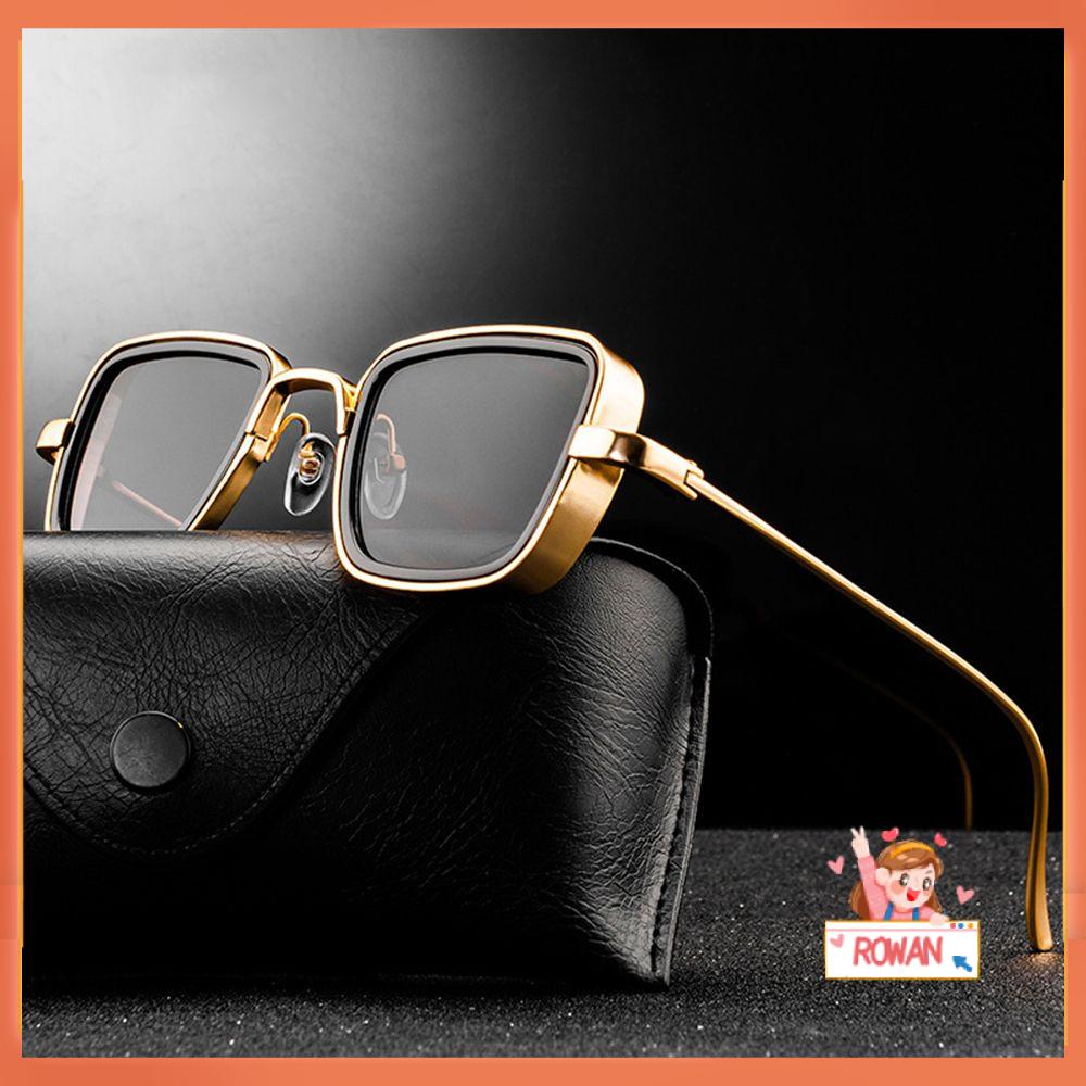 ROW Steampunk Sunglasses Square Sun Glasses Male Female Retro Shades Steampunk Sunglasses UV400 Stylish Metal Eyewear for Men Women