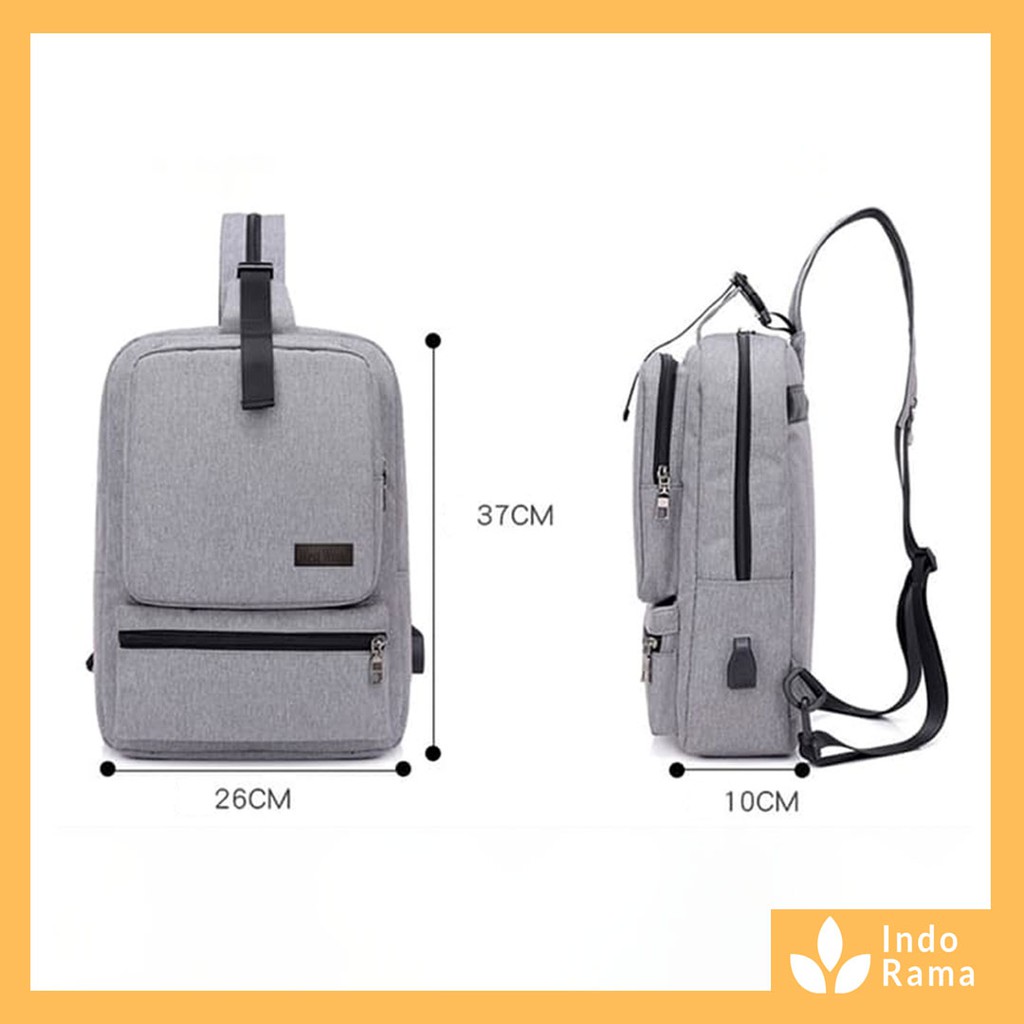 TAS SELEMPANG / TAS RANSEL PRIA / TAS DENIM / SLING BAG / TAS DENIM / TAS USB