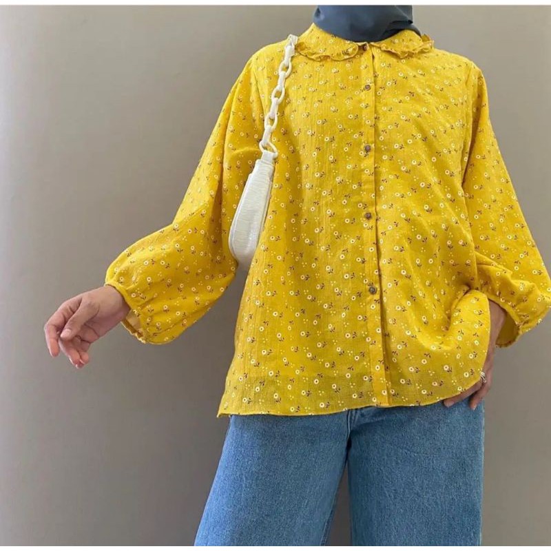 Sitra Floral Top Yellow Eclemix