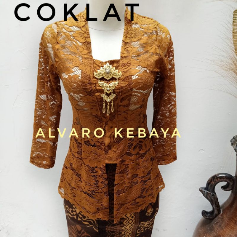 Kebaya kutubaru brokat halus bigsize jumbo strait modern atasan brukat ready stock real pict siap pakai bahan adem