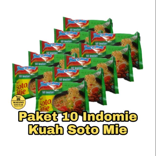 

Indomie Kuah Soto Ayam Paket 10 Pcs - MIE INSTAN