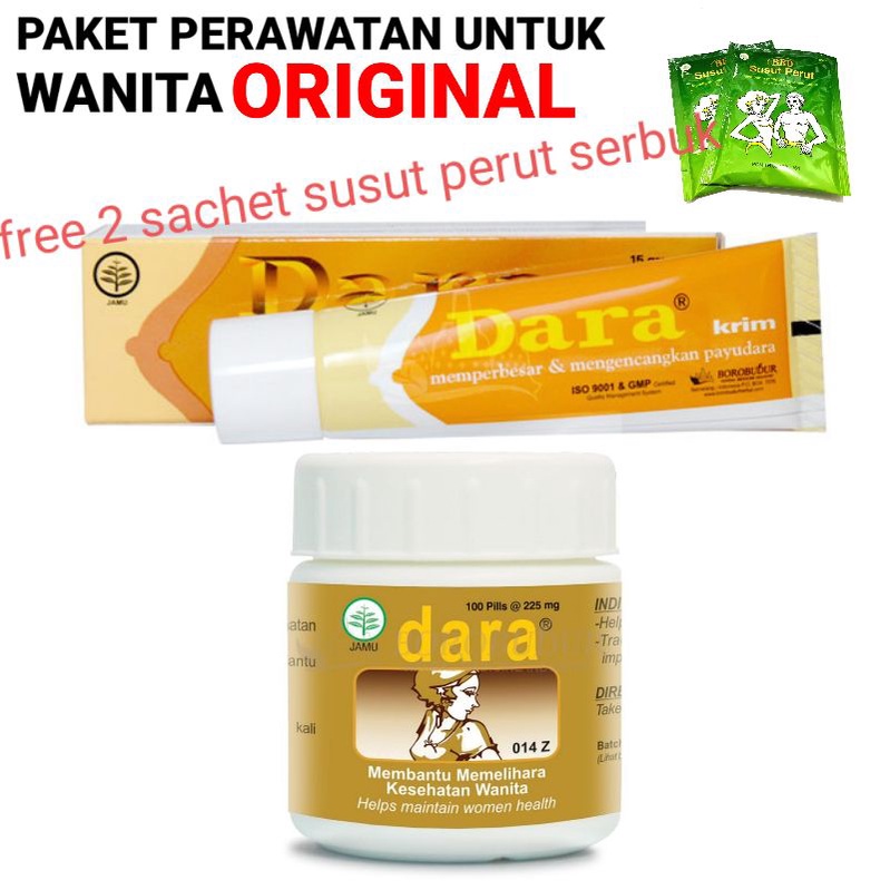 PAKET PERAWATAN WANITA DARA CREAM 15 GRAM + DARA 100 PIL BOROBUDUR HERBAL ORIGINAL