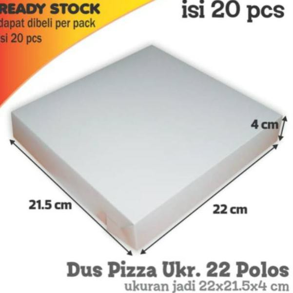 

Box Pizza / Box Kue Polos uk 22 x 21,5 x 4 (20 pcs) (ART. 397)