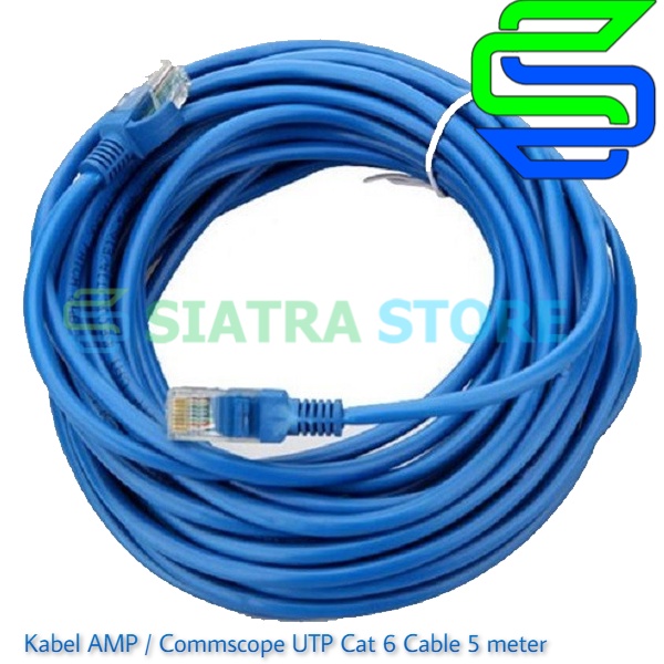 Kabel AMP / Commscope UTP Cat 6 Cable 5 meter siap pakai