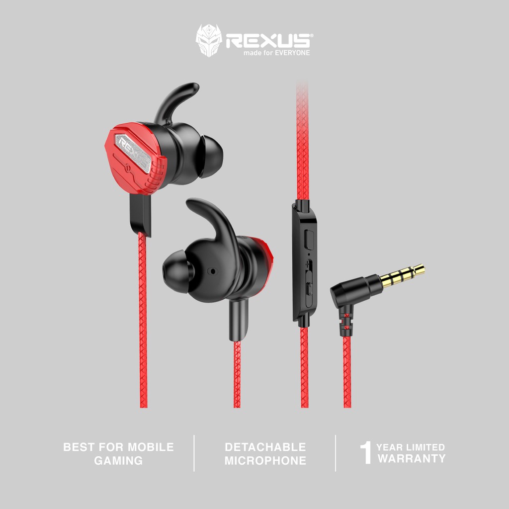 [100% ORI] [Hanya ada di Shopee] Rexus Earphone Gaming ME-3 / ME3 with Dual Microphone Free Splitter