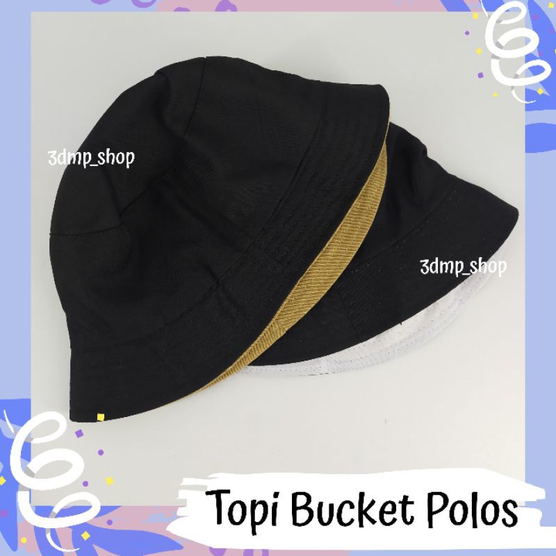 Topi Bucket polos bolak balik