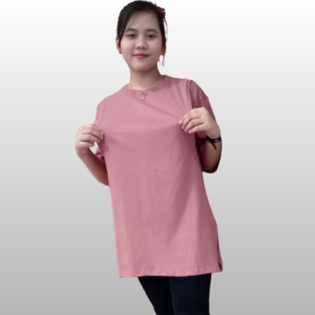 Kaos Oversize Wanita Polos Panjang Lengan  7/8