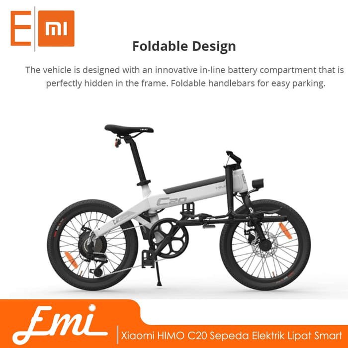 HIMO C20 Sepeda Elektrik Lipat Smart Moped Bicycle 250W By EMI