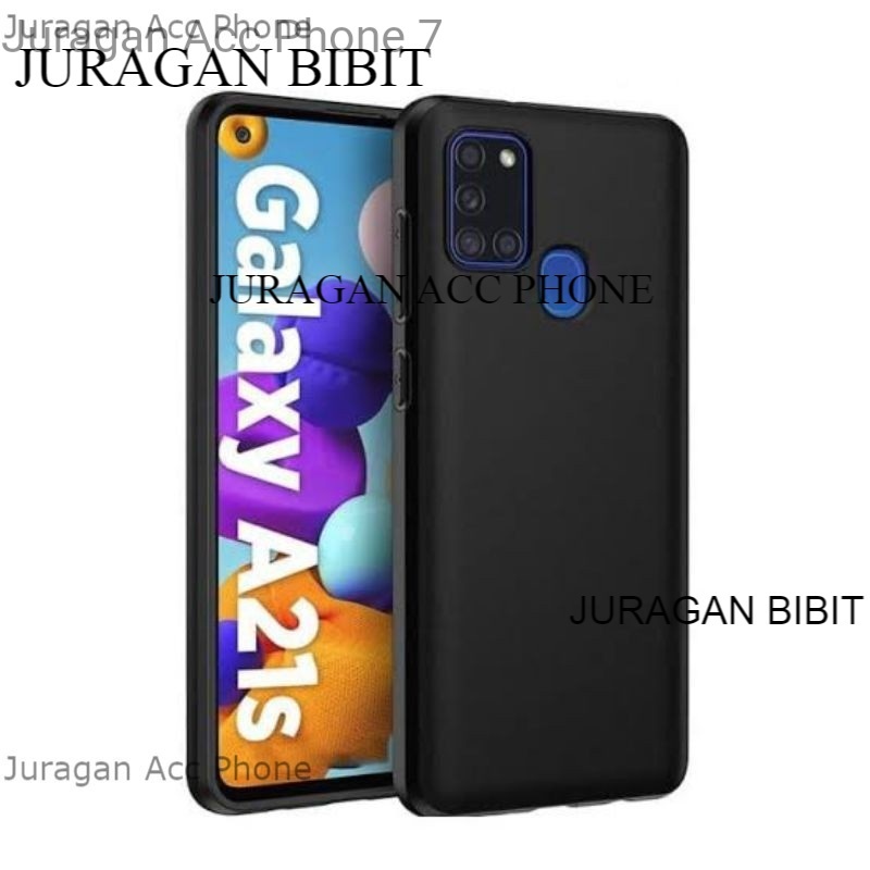 Soft Case Blackmatte Samsung Galaxy A21S Casing Silikon  Black Matte Hitam Polos Samsung A21S Termur