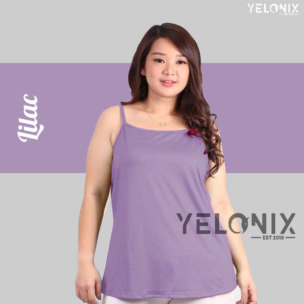 TANKTOP JUMBO POLOS  ( SOFT SPANDEK ) Ukuran Besar / Tank Top Wanita Tali Kecil Big Size - YELONIX