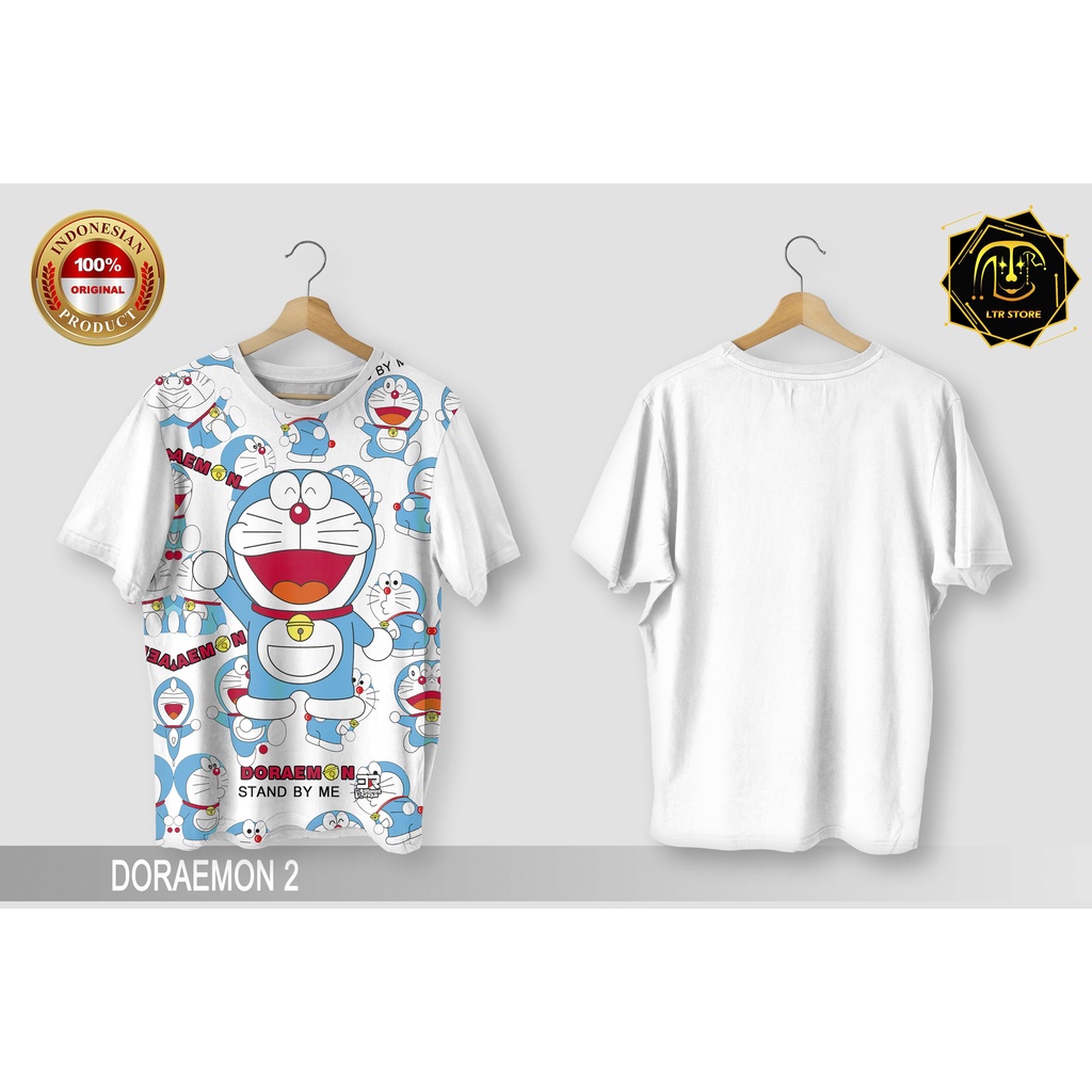 [ BAYAR DI TEMPAT ] BAJU PRINTING GAMBAR DORAEMON 2 -  KAOS DISTRO ORIGINAL GAMBAR KARTUN ANIMASI MA