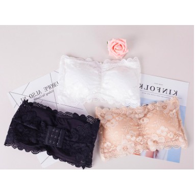KORSET.ID- Kemben Bra Lace Bandeau Sexy Cup Busa Import 1487 / BRA KEMBEN WANITA RENDA BUNGA ELEGANT
