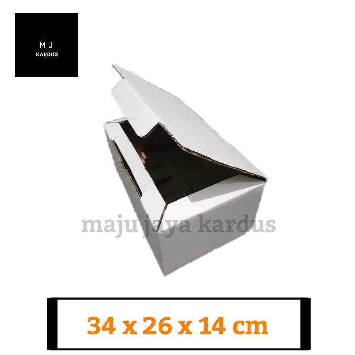 

1 Pcs Kardus Polos Kotak Kardus Karton Packing 34x26x14 cm (jumbo) PUTIH