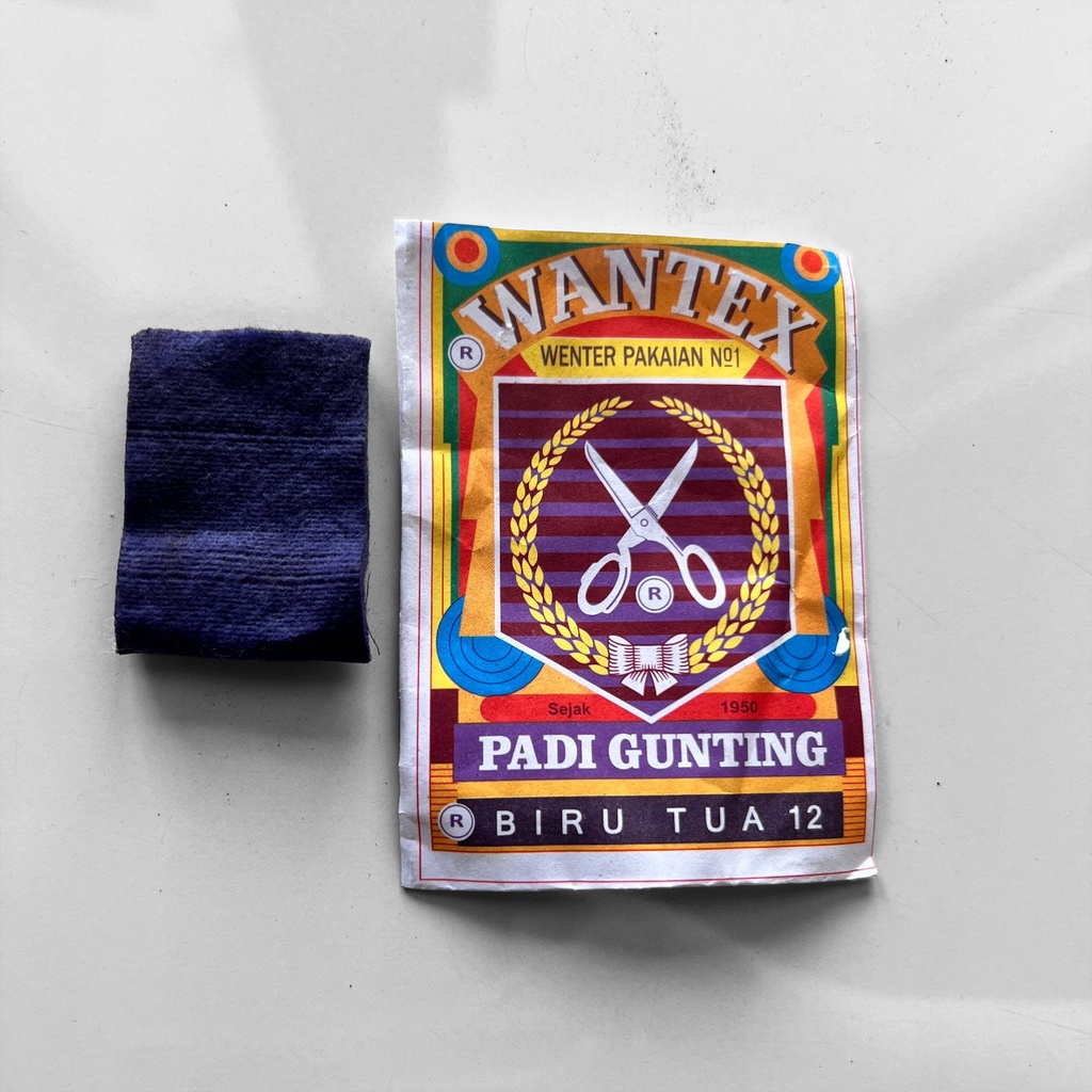 WANTEX BIRU TUA 12 Pewarna Jeans Pakaian Tie Dye Baju Sumbo Sumba Kain Wantek Jumputan Ikat Celup We