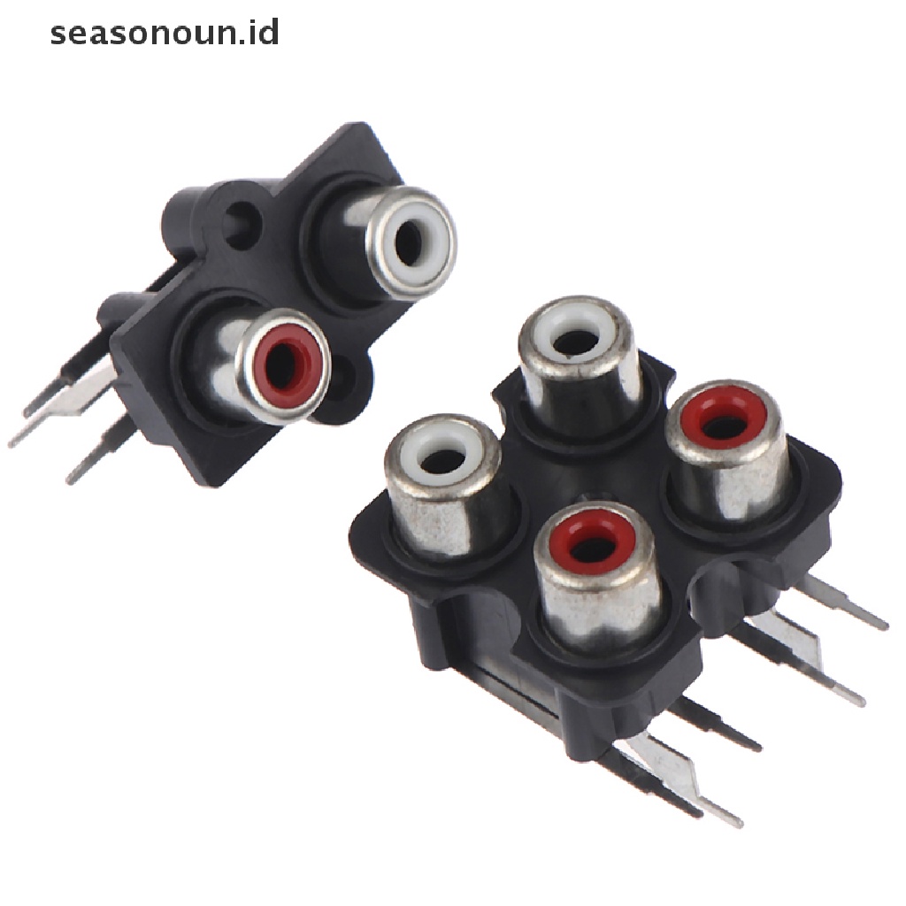 5pcs Konektor input socket Audio Jack AV Stereo RCA Female 2 / 4 Lubang
