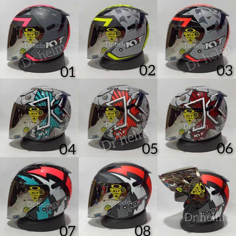 Jual HELM KYT DJ MAXI MOTIF PAKET GANTENG VISOR VENOM SILVER Shopee