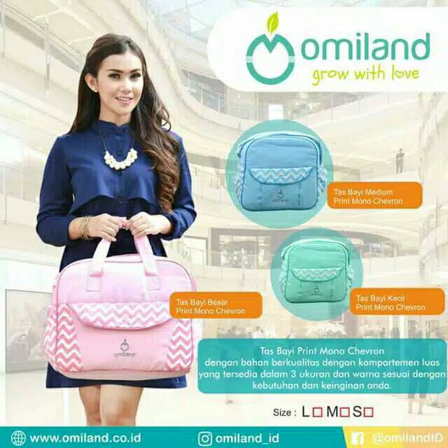 Tas Bayi Besar Print Mono Chevron OBT 4293 Pink