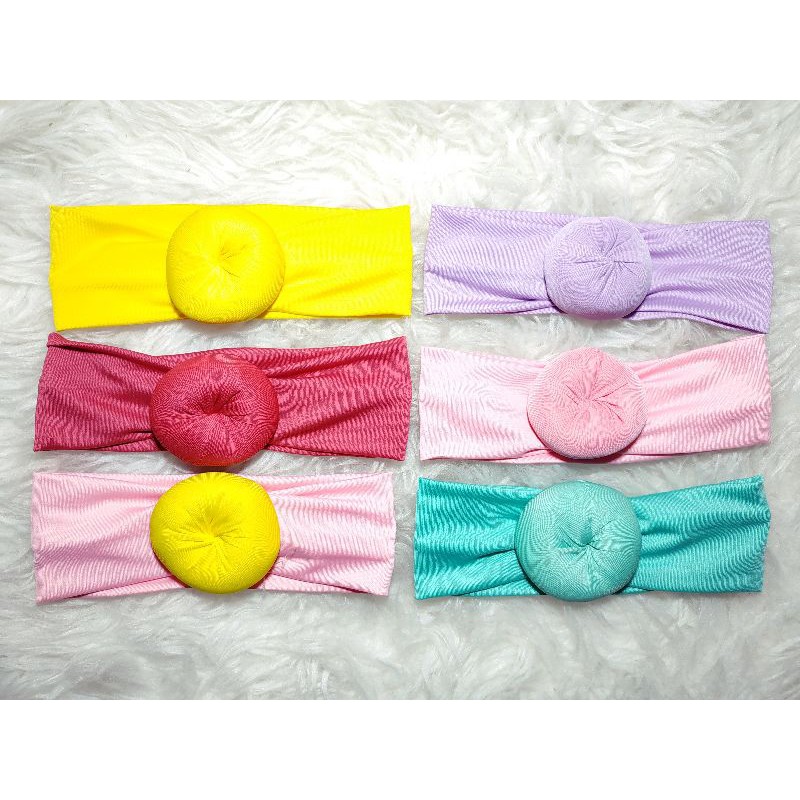 HB01 Headband Bandana Biasa Korea Bayi Donat Motif/Polos 20x5cm