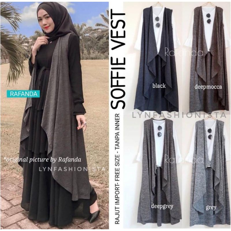 LYNFASHIONISTA-OUTER WANITA MUSLIMAH RAJUT PREMIUM MODEL LAYER PREMIUM/SOFFIE