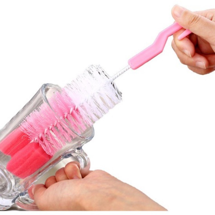 Sikat Botol + Free Sikat Kecil / Pembersih Botol Susu 2 in 1 / Brush Pembersih Botol