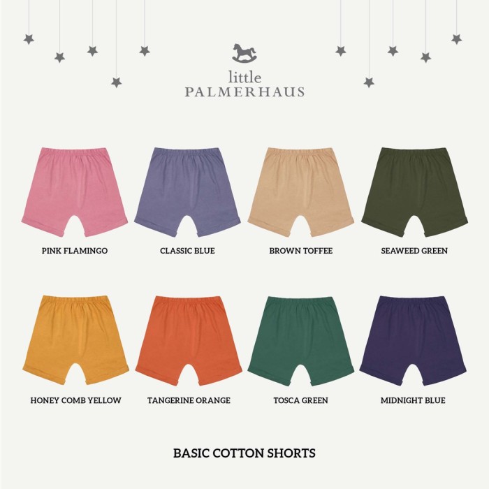 Celana Pendek Anak Laki Laki Perempuan 1-3 Tahun Little Palmerhaus Basic Cotton Short New Colour 2
