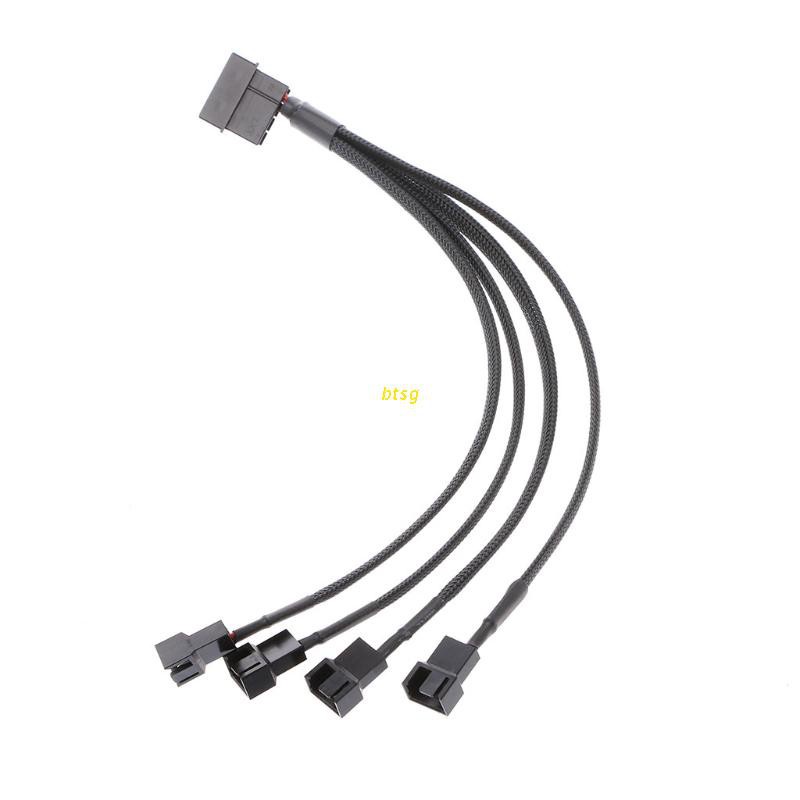 Btsg Kabel Adapter Extension Kipas Angin 4-pin Molex Male Ke 4x 3-pin / 4-pin Pwm Male
