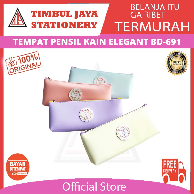 

TJS Tempat pensil kain anak cewek remaja dewasa kotak pensil kain murah motif aesthetic color elegant welcome little one 691
