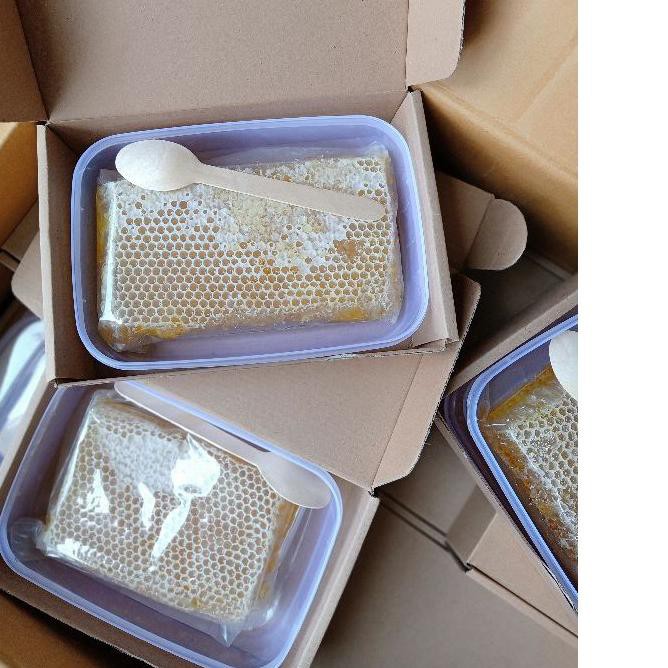 

HOT SALE!! KODE-288 PROMO 500 Gram Sarang madu murni melifera polos + dus free