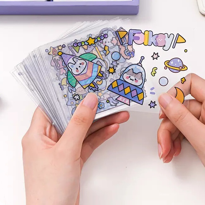 100 Lembar MOMO Stiker Waterproof Sticker Tumblr Lucu Kartun Korea Dekorasi Hiasan Scrapbook DIY