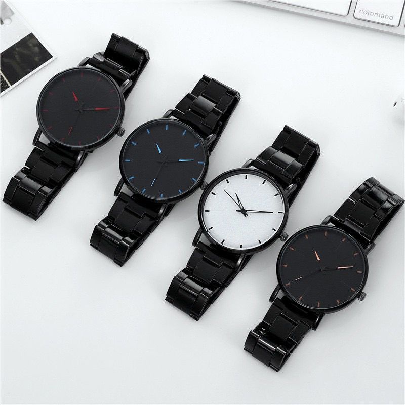 PA JAM TANGAN PRIA RANTAI STAINLESS STEEL CASUAL ANALOG QUARTZ FASHION LAKI LAKI IMPORT GROSIR JF096