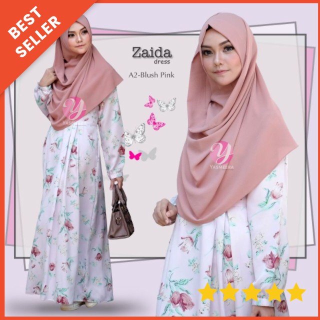 Gamis bunga Zayda Yasmeera S-XL