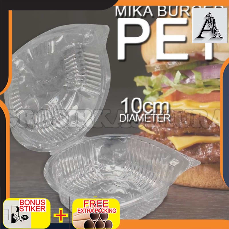 Grosir MIKA box tempat kotak wadah kue roti BURGER hamburger / Mika Burger