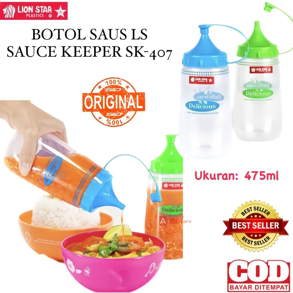 ( BISA COD ) PROMO LION STAR SK-407 / BOTOL SAUS 475ml SAUCE KEEPER / BOTOL KECAP PLASTIK TS-47 / BOTOL MINYAK / TEMPAT PENYIMPANAN SAUS / BOTOL KECAP