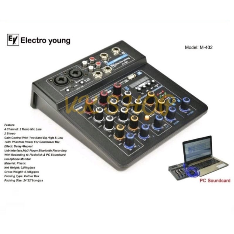 MIXER AUDIO ELECTRO YOUNG M 402/ M402 ELECTROYOUNG M 402 4 CHANNEL
